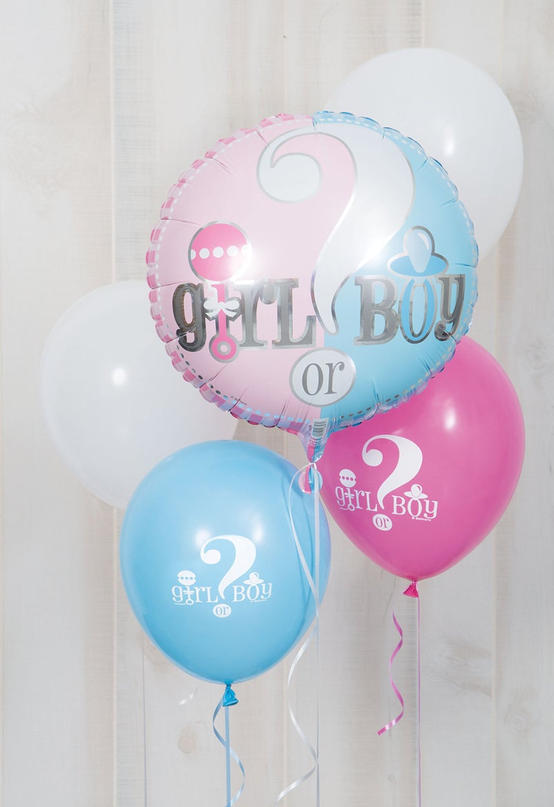 Unique Industries  12"" Gender Reveal Latex Balloons  DIY Party Decoration - Pack of 8  Blue and Pink - 47395 - Image 3